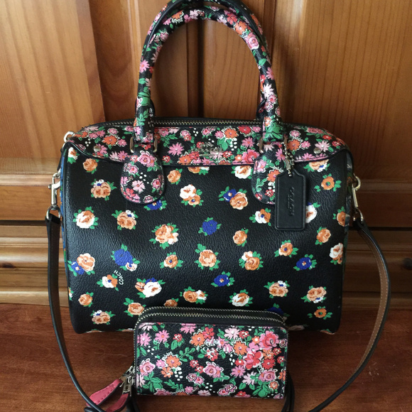 Coach Handbags - Coach Floral Print Mini Bennett Satchel & Wallet